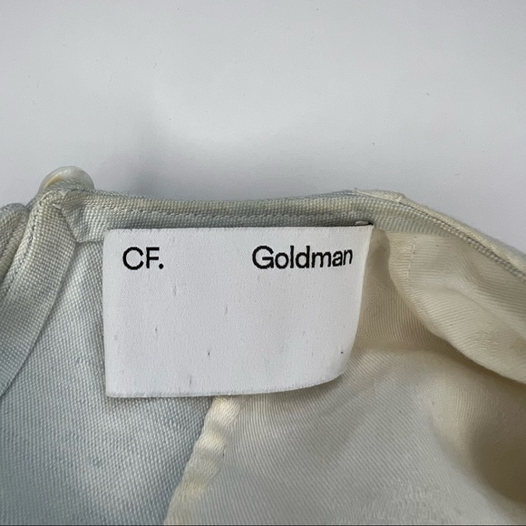 CF Goldman 3/4 Sleeve Linen Blend Jacquard Colorblock Top 0 FLAW - Picture 3 of 14